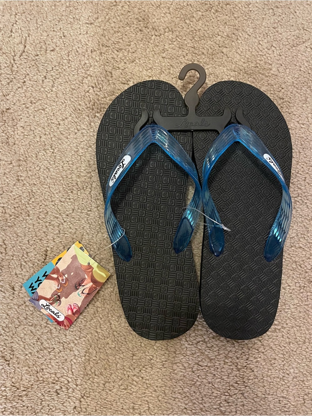 Locals Blue Strap Black Foam Flip Flops